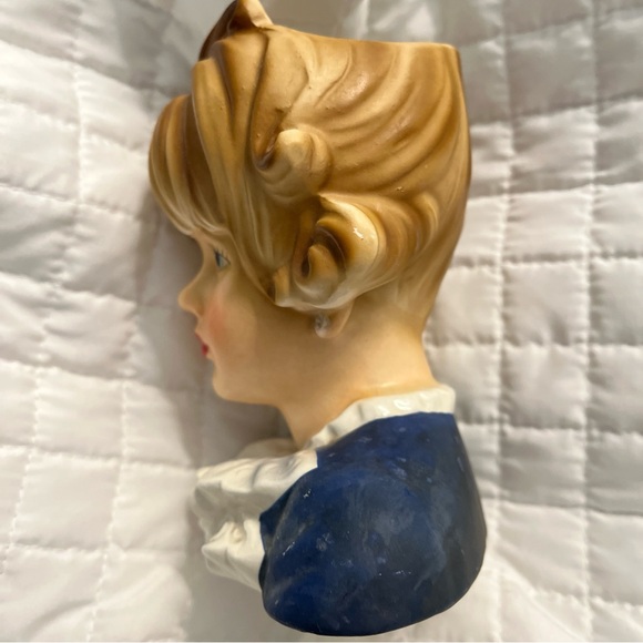 1950s Vintage Relpo Lady Head Vase w/Ruffle Collar - Picture 6 of 8